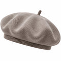 Béret femme taille unique en maille taupe style classique