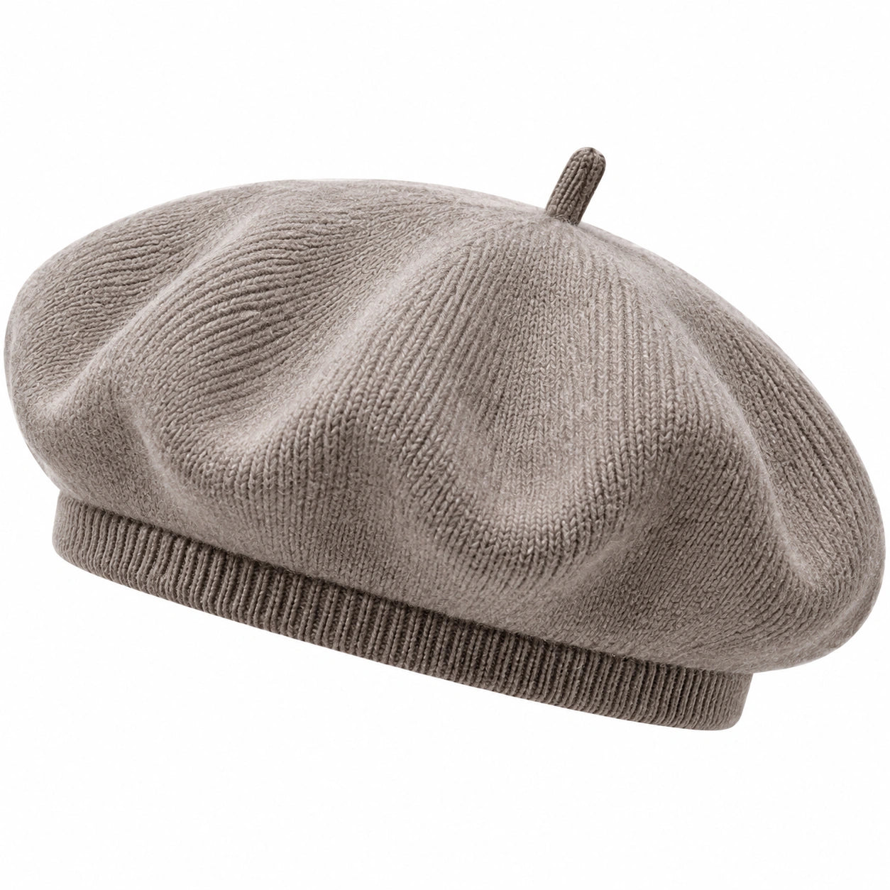 Béret femme taille unique en maille taupe style classique