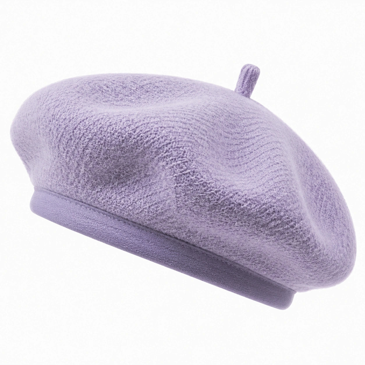 Béret taille unique en tissu éponge lavande style décontracté