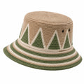 Chapeau bob taille unique tressé beige vert style crochet avec œillets