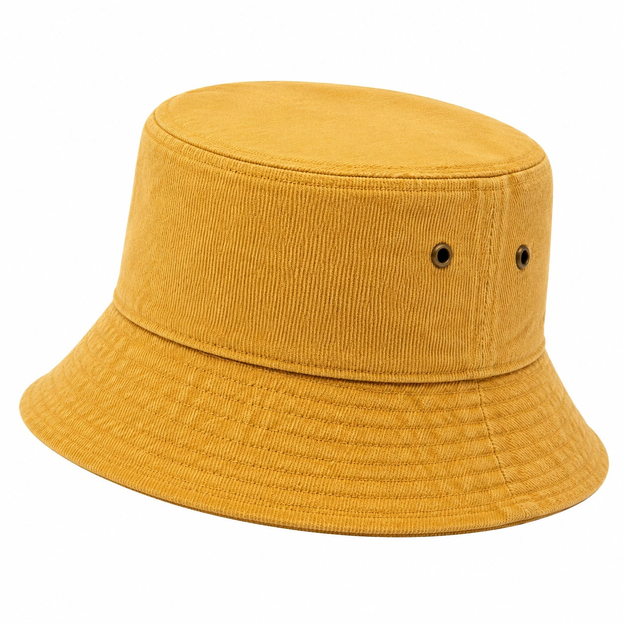 Chapeau bob taille unique en tissu côtelé jaune moutarde style décontracté