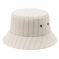 Chapeau bob taille unique textile écru à rayures style décontracté