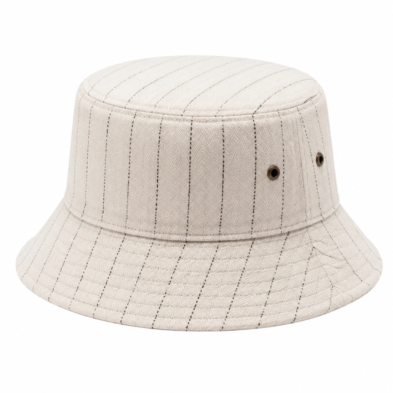 Chapeau bob taille unique textile écru à rayures style décontracté