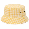 Chapeau bob taille unique en tissu jaune et blanc à carreaux pour usage quotidien