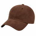 Casquette de baseball taille unique en velours côtelé marron style décontracté