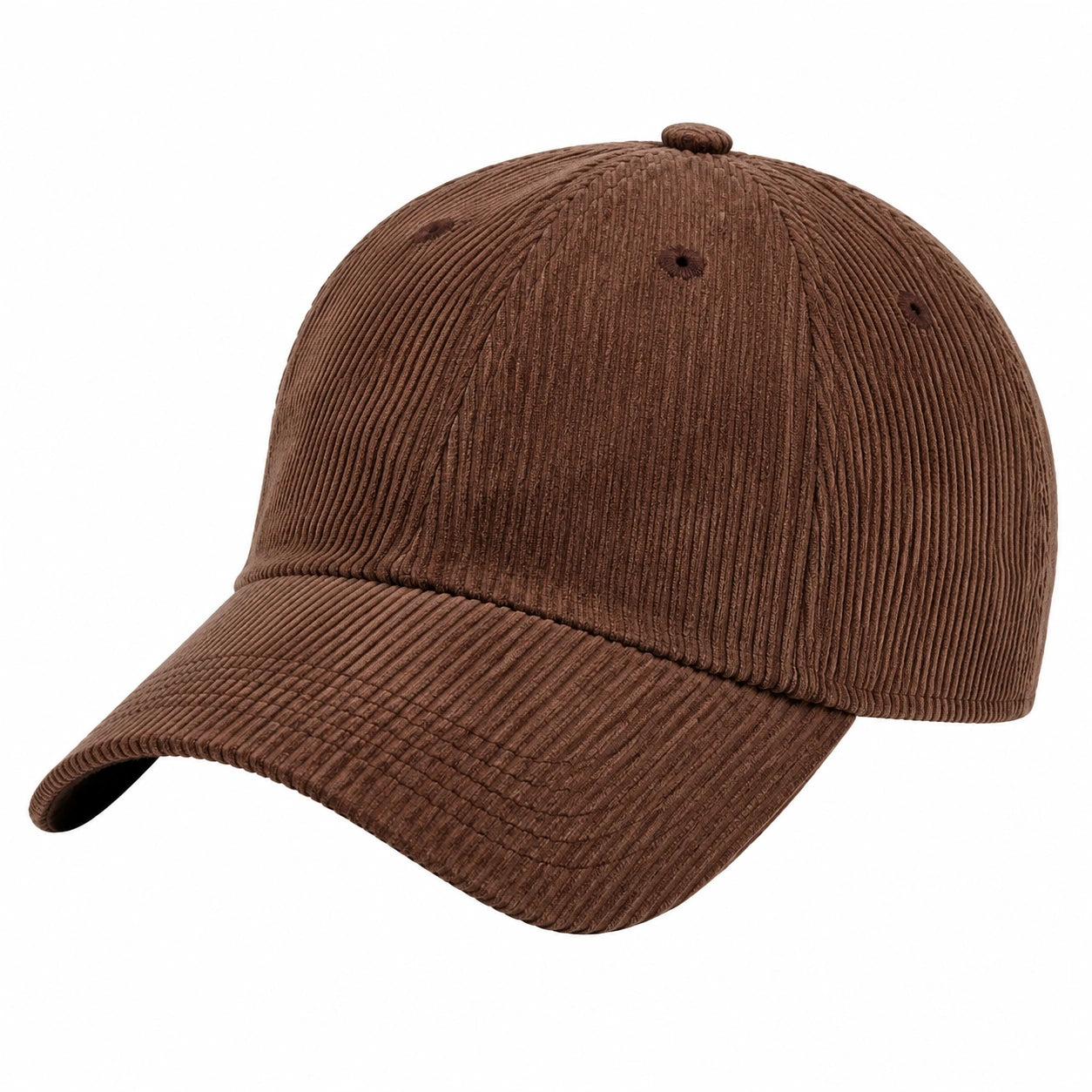 Casquette de baseball taille unique en velours côtelé marron style décontracté