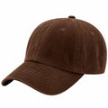 Casquette de baseball taille unique en tissu côtelé marron - visière courbée style décontracté