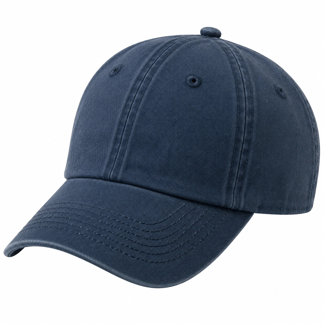 Casquette de baseball taille unique en coton bleu marine à visière courbée