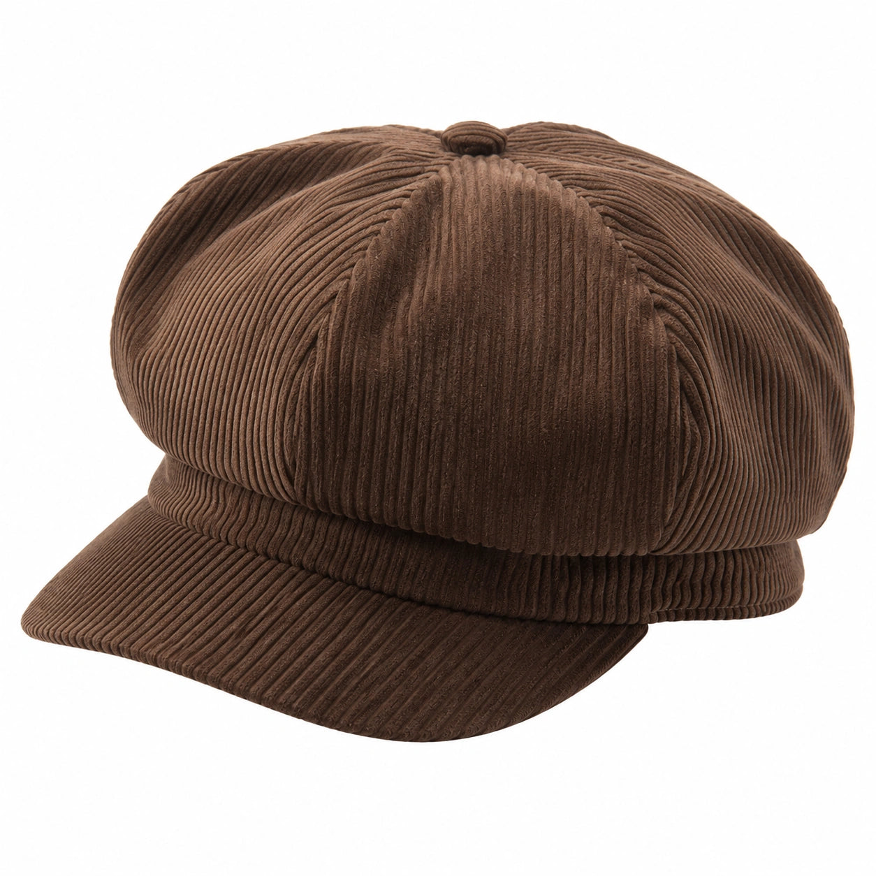 Casquette gavroche taille unique en velours côtelé marron style rétro