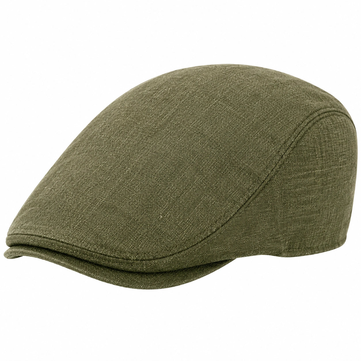 Casquette plate taille unique en tissu vert kaki style classique