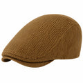 Casquette plate taille unique en tissu côtelé marron style classique
