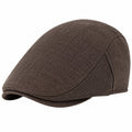 Casquette plate taille unique en tissu marron style classique
