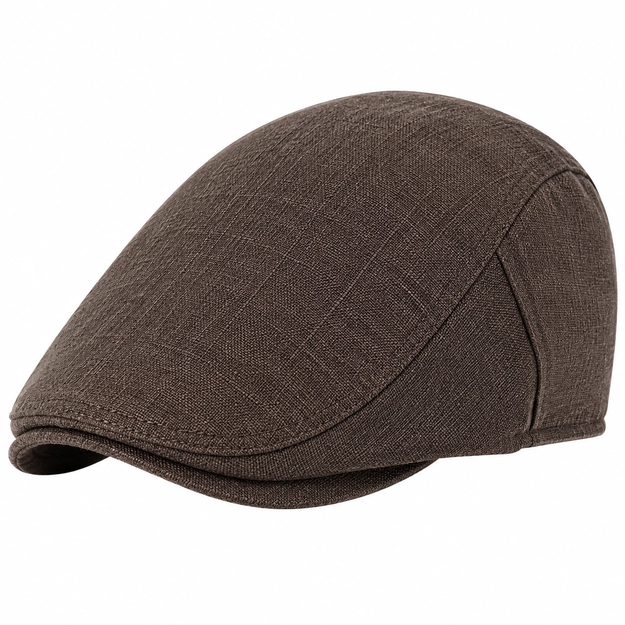 Casquette plate taille unique en tissu marron style classique