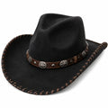 Chapeau cowboy taille unique noir en suédine à bord large style western