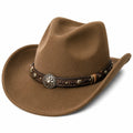 Chapeau cowboy taille unique brun en textile aspect suédé style western