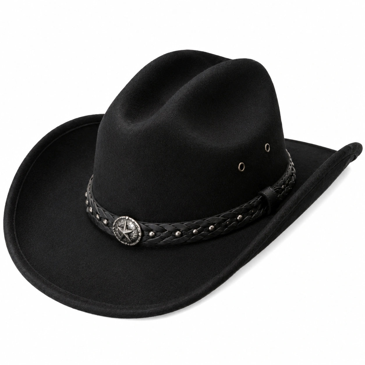 Chapeau cowboy taille unique en feutre noir style western