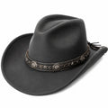 Chapeau cowboy taille unique textile effet feutre noir style western
