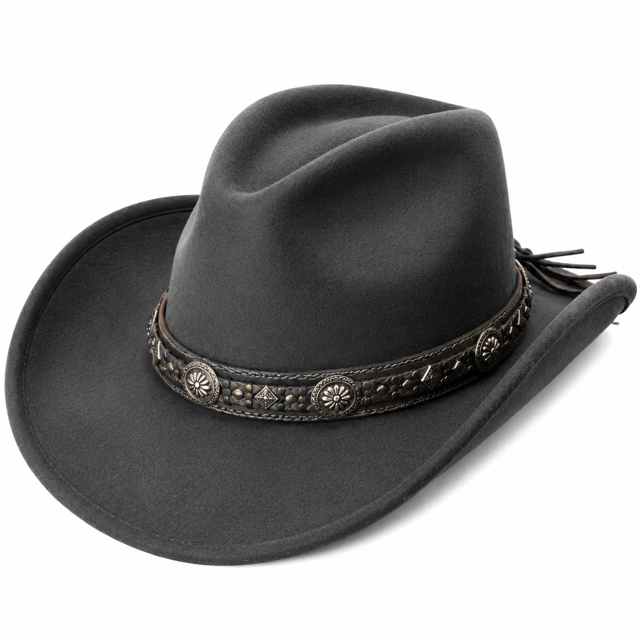 Chapeau cowboy taille unique textile effet feutre noir style western