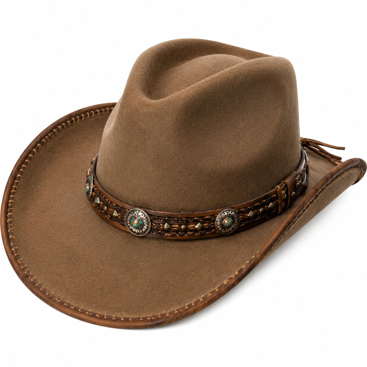 Chapeau cowboy taille unique marron en suédine style western