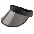 Visière pare-soleil taille unique noire en plastique teinté avec bandeau réglable