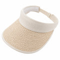 Visière femme taille unique en paille tressée beige - réglable pour extérieur