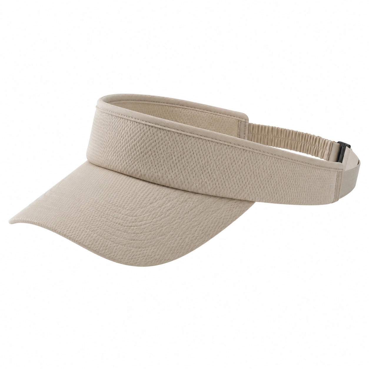 Visière de sport taille unique beige en textile respirant réglable