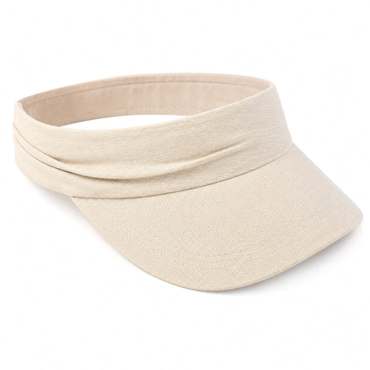 Visière textile beige taille unique - protection solaire décontractée
